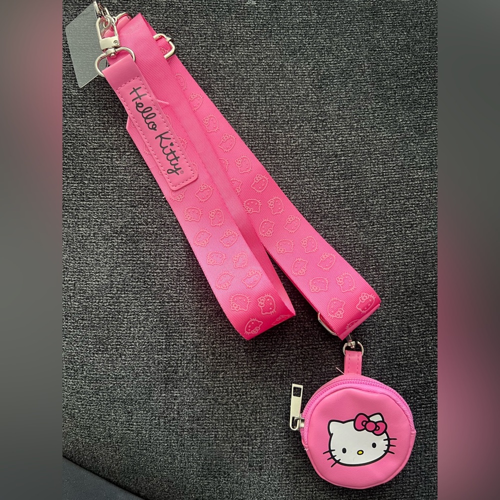 Hello Kitty Pink Travel Strap Lanyard with Coin Pouch